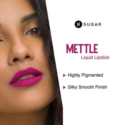 SUGAR Cosmetics Mettle Liquid Lipstick - 02 Vega (Deep Fuchsia) 7ml - Liquid Lipsticks