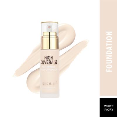 Swiss Beauty High Coverage Waterproof Base Foundation - (White Ivory) 55 gm - Foundation