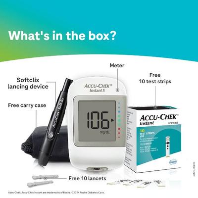 Accu-Chek Instant S Blood Glucose Monitor with Free 10 Test Strips - Blood Glucose Monitors/Test Strips