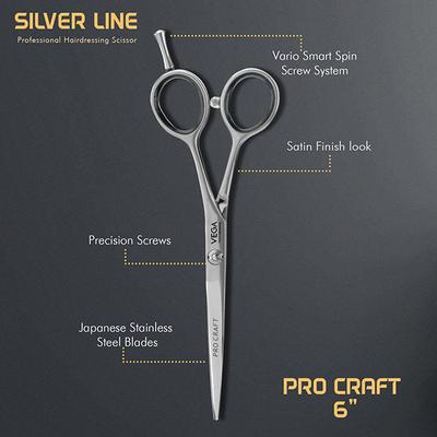 Vega Professional Pro Craft 6' Silver Line Hairdressing Scissor (VPVSC-18) 1's - Grooming Kits