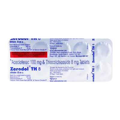 Zerodol TH 8mg Tablet 10'S - Muscle Cramps/Spasticity-Mus
