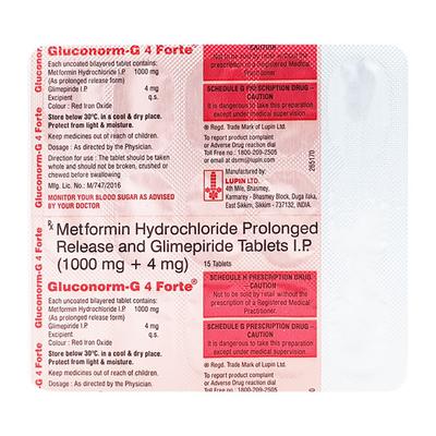 Gluconorm G4 Forte Tablet 15'S - Diabetes-Ant
