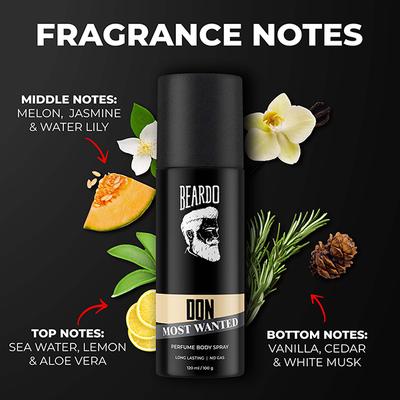 Beardo Spy 120ml, Mafia 120ml and Don Most Wanted 120ml Perfume Body Spray Combo for Men 1's - Men Deodorants/Roll-Ons