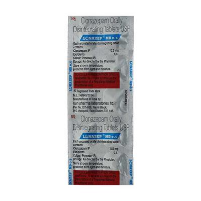 Lonazep MD 0.5mg Tablet 10'S - Anxiety-Anx