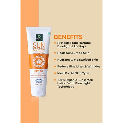 Organic Harvest Sunscreen Cream - SPF 60 100gm - Body Sunscreen