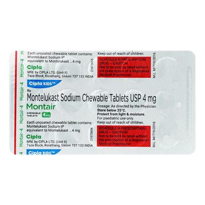 Montair 4mg Chewable Tablet 15'S - Asthma/COPD-Ast