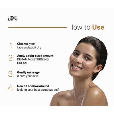 Love Earth De-Tan Moisturizing Cream With Aloe Vera & Sandalwood Extract 50 gm - Lotions & Creams
