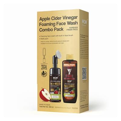 WOW Skin Science Apple Cider Vinegar Foaming Face Wash Save Earth Combo Pack 1's - Face Washes