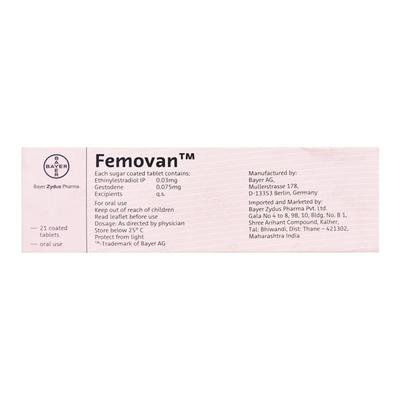 Femovan Tablet 21'S - Contraception-Ora