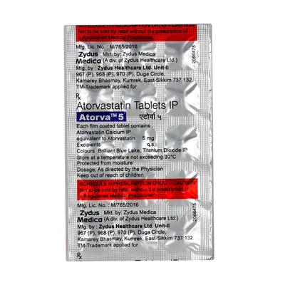 ATORVA 5mg Tablet 15's - High Cholesterol-Dys