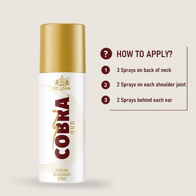 St. John Cobra Oud Deodorant Spray - Pack of 2 x 150 ml - Men Deodorants/Roll-Ons