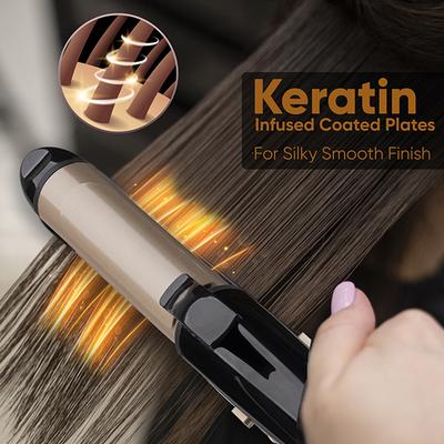 Vega 4 In 1 Hair Styler- Hair Straightener, Brush Attachment, Hair Curler and Hair Crimper (VHSCC-05) 1's - Straighteners