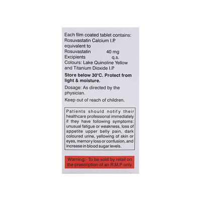 Novastat 40Mg Tablet 15's - High Cholesterol-Dys