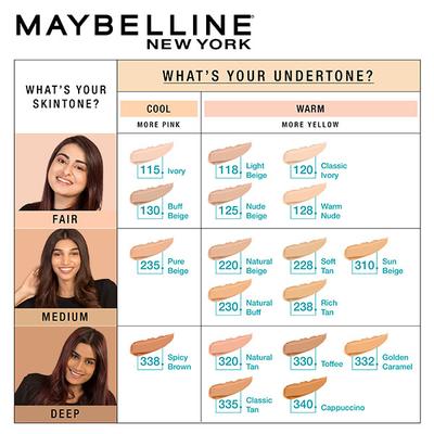 Maybelline New York Fit Me Matte+Poreless 16H Oil Control SPF 22 , 335 For Normal To Oily Skin 30ml - Foundation