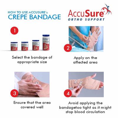 AccuSure Elastic Crepe Bandage 10 CM x 4 M 1's - Knee/Ankle/Leg/Foot Supports
