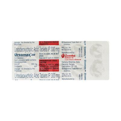 Ursomax 300mg Tablet 10'S - Cholelithiasis/Gall Stones
