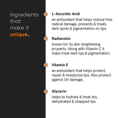 Minimalist 8% L-Ascorbic Acid Lip Treatment Balm with Vitamin E, Radianskin & Gylcerine 12 gm - Lip Balms