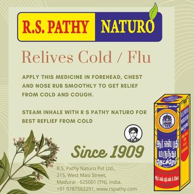 RS Pathy Marunthu Naturo Pain Relief Drops 20 ml - Pain Relief (Ayush)
