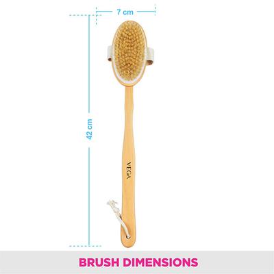 Vega Natural Bristle Bath Brush (NBA - 1/3) 1's - Loofahs & Sponges