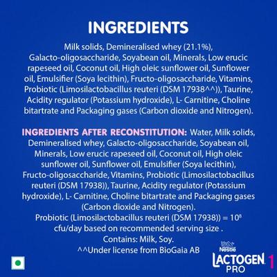 Nestle LACTOGEN PRO 1 Infant Formula with Probiotic L.reuteri & Prebiotics GOS & FOS (Upto 6 Months) 400 g - Baby And Infant Supplements