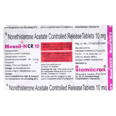 MENSIL N CR 10 Tablet 10's - Hormonal Therapy-Oes
