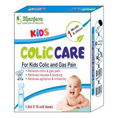 Bhargava Homepathy Kids Colic Care Drops (Pack of 1.5 ml x 10's) - Speciality Medicine