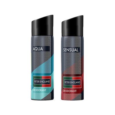 Peter England Deodorant Aqua & Sensual 150ml each 2's - Men Deodorants/Roll-Ons