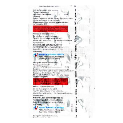 Pantin 40mg Tablet 15'S - Ulcer/Reflux/Flatulence-Aaa