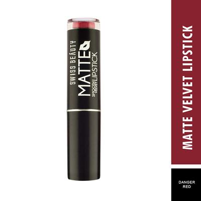 Swiss Beauty Smooth Velvet Matte Lipstick - (Danger Red) 3.2 gm - Lipsticks