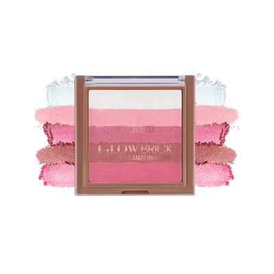 Half N Half Glow Brick Multi-Use Baked Highlighter with 5 Highlighting Shades, Pink Pearl-01 7.5 g - Highlighters & Illuminators