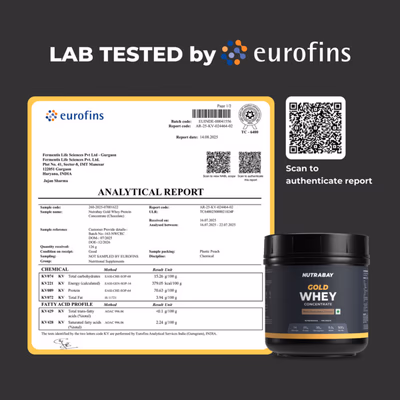 Nutrabay Gold Concentrate Whey Protein - Rich Chocolate Cream 500 gm - Whey Proteins