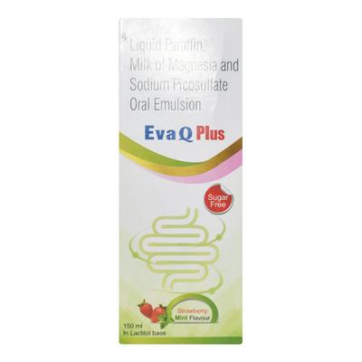 EVA Q PLUS SUGAR FREE STRAWBERRY MINT FLAVOUR ORAL Emulsion 150ml - Constipation-Lax