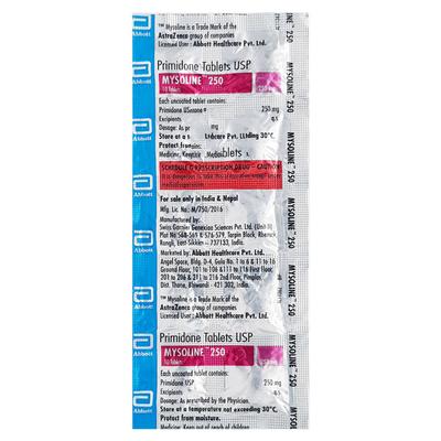 Mysoline 250mg Tablet 10'S - Epilepsy/Convulsion-Ant