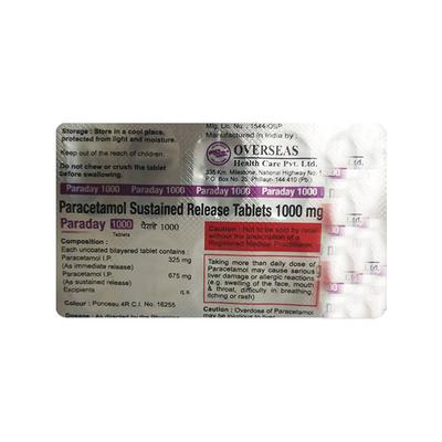 PARADAY 1000 Tablet 10's - Fever-Ana