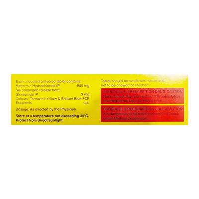 GLYCOMET GP 3/850 Tablet 15's - Diabetes-Ant