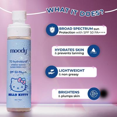 Moody 7D Hydroburst(R) Hybrid Water Sunscreen Mist SPF 50 110 ml - Face Sunscreen
