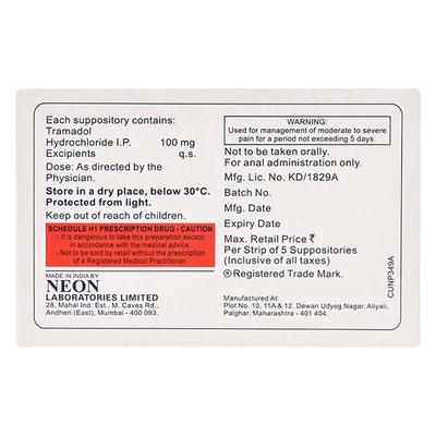 Supridol 100mg Suppository 5'S - Pain relief-Ana
