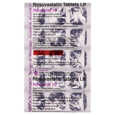 Novastat 10mg Tablet 15'S - High Cholesterol-Dys