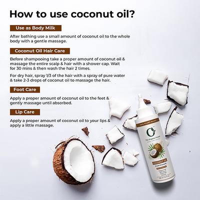 Organic Forest 100% VEGAN Pure Cold Pressed Coconut Oil for Hair & Skin 100 ml - Hair Oils