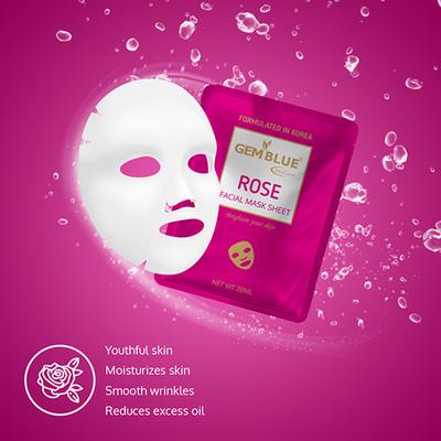 Gemblue Biocare Rose Facial Sheet Mask 20 ml - Sheet Masks