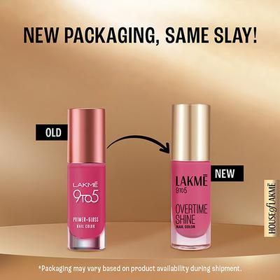 Lakme 9 To 5 Primer + Gloss Nail Color Magenta Mix 6 Ml - Nail Polish