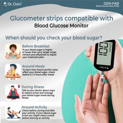 Dr. Odin Blood Glucose Test Strips - (GDH-FAD) (AC-307) (Pack of 2 x 25's) - Blood Pressure Monitor Device