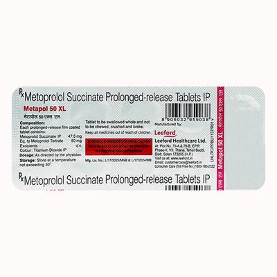 METAPOL XL 50mg Tablet 10's - Hypertension-Bet