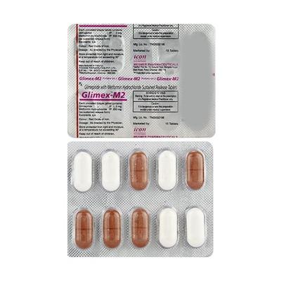 Glimex M 2mg/500mg Tablet 10'S - Diabetes-Ant