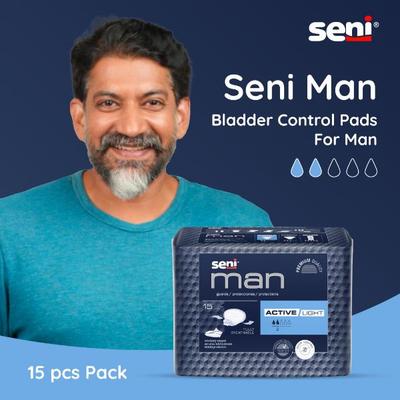 Seni Man Bladder Control Guards Active Light Pads 15's - Adult Diapers & Pads