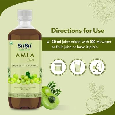 Sri Sri Tattva No Added Sugar Juice - Amla 1000 ml - Ayurvedic Juices