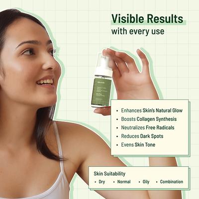 Biocule Ever Glow Foaming Face Wash For Glowing & Even Skin Tone, With Vitamin C, Sugarcane 100 ml - Face Wash & Cleansers
