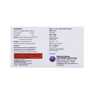 LETZOL 2.5 Tablet 5's - Cancer Oncology-Hor