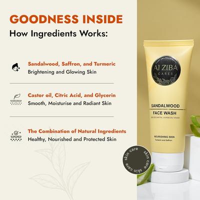 Alziba Cares Face Wash - Sandalwood 100 ml - Face Washes