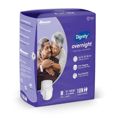 Dignity Overnight Pull Ups Adult Diapers (M - L) (24 - 53 Inch) 10's - Adult Diapers & Pads